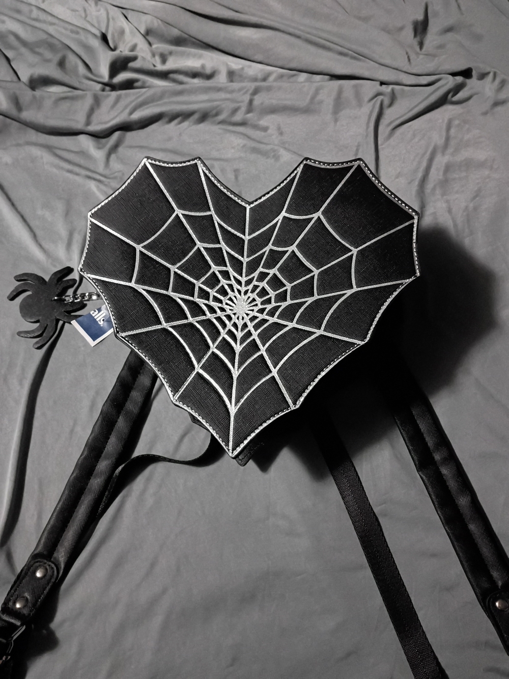 Spiderweb Heart Backpack - Black by